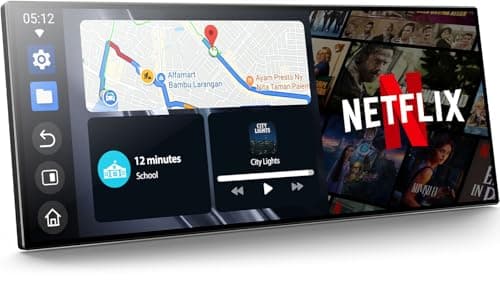 Volam 10.25'' Carplay Screen for car with Netflix YouTube and Backup Camera for iPhone Android Auto Upgraded Wireless AI Video Entertainment BOX Built-in Apps Voice Control GPS for iOS 10+ Android 11+ - Image 1