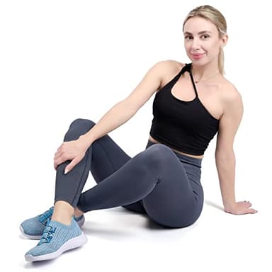 TIOSEBON Women's Lightweight Casual Walking Athletic Shoes Breathable Running Slip-On Sneakers for Jogging Workout Soft Shoes US 8.5 Light Blue - Image 4