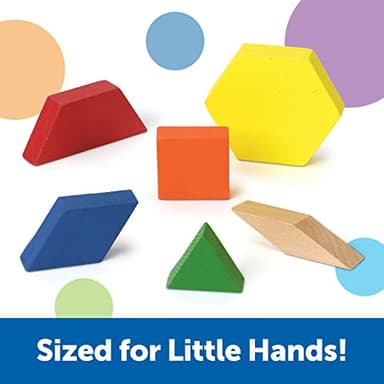 Learning Resources Wooden Pattern Blocks, Early Math Concepts, Pattern Blocks for Classroom, Set of 250, Ages 3+ - Image 3
