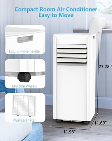 Electactic Portable Air Conditioners 10000 BTUs, Portable AC unit Cools Up to 450 sq.ft,3-in-1 Free Standing Cooling AC Unit with Fan & Dehumidifier, Portable AC with Remote Control,24H Timer - Image 5