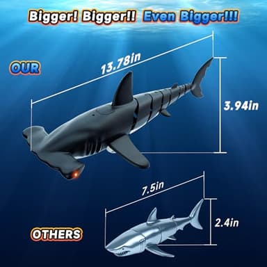 fygurso Remote Control Shark Toys High Simulation,Water Toys for Kids, High Simulation Shark for Pool & Bath, Ideal Gifts for Boys Ages 6+ (Gray) - Image 6