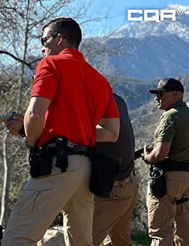 CQR Men's Polo Shirts, Tactical Short Sleeve Golf Performance Shirts, Lightweight Dry Fit UPF 50+ Pique, Frost Essential Red, Large - Image 6