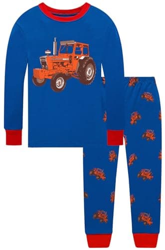 Little bety 4 Pieces Boys Truck Pajamas Toddler Pjs Dinosaur Kids Cotton Sleepwear Sets 24Months Blue&Grey&Red - Image 3