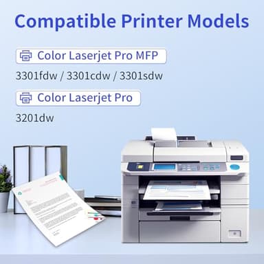 218X Toner Cartridges 4 Pack High Yield (with Chip) Compatible Replacement for HP 218X 218A for Color Laserjet Pro 3201dw MFP 3301fdw 3301cdw 3301sdw Printer Ink W2180X W2180A (BCMY, 4-Pack) - Image 2