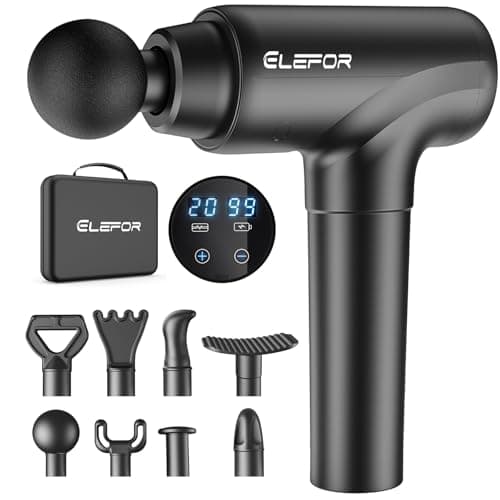 Massage Gun Deep Tissue,Percussion Back Massager Gun for Athletes Muscle Massage Gun for Pain Relief with 8 Massage Heads & 20 Speeds (Matte Black) - Image 1