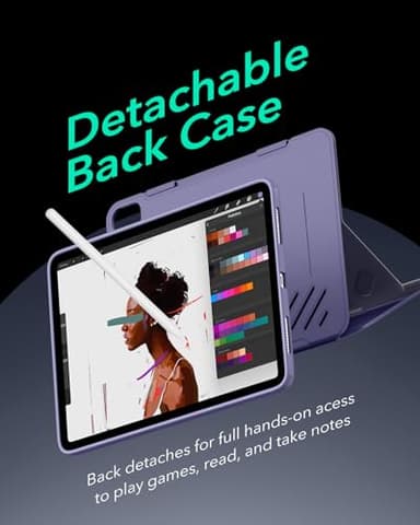 ESR for iPad Air 11 Inch Case M3/M2 (2025/2024), iPad Air 5th/4th Gen Case (2022/2020) 10.9 Inch, Removable Magnetic Cover, Adjustable Portrait/Landscape Stand, 9 Standing Angles, Purple - Image 7