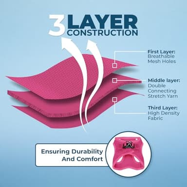 Voyager Step-in Air All Weather Mesh Harness and Reflective Dog 5 ft Leash Combo with Neoprene Handle, for Small, Medium and Large Breed Puppies by Best Pet Supplies - Set (Fuchsia), S - Image 4