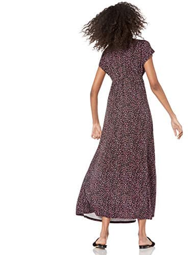 Amazon Essentials Women's Waisted Maxi Dress (Available in Plus Size), Black Confetti Print, X-Large - Image 3