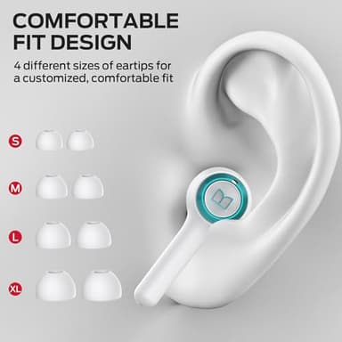 Monster Clarity 102 Plus Wireless Earbuds, Bluetooth Headphones with HiFi Stereo, 4 ENC Mic for Crystal Clear Call, 30H Playtime, Type-C Charging, IPX6 Waterproof in-Ear Ear Buds for Sports (White) - Image 4