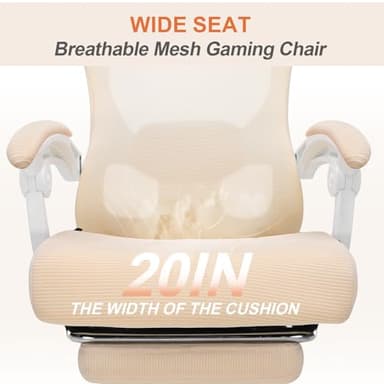 GTRACING Ergonomic High-Back Office Chair with Strong Adjustable Lumbar Support Breathable Mesh Gaming Chair with Wide Seat Footrest Sturdy Computer Desk Chair with SGS Certified Class 3 Gas Cylinder - Image 3