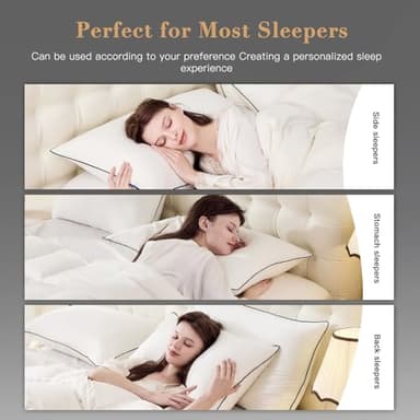 DOWNSTORIA Feather Down Pillows King Size Set of 2,Down Surrounded Pillows for Sleeping, Soft Fluffy for Side Sleepers 20x36 in. - Image 4