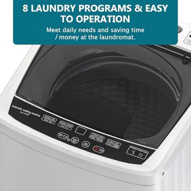 DOGHLY Portable Washing Machine, 15.5LBS Full Automatic Washer with Spinner, 10 Programs Compact Laundry Machine for Apartment, RV, Dorm Home Use, Mini Washing Machine Perfect for Small Spaces - Image 5