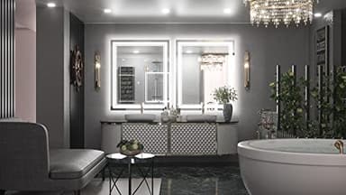 Keonjinn LED Bathroom Mirror 30 x 36 Inch with Front and Back Light, Stepless 3 Colors Temperature & Dimmable Backlit Mirror, UL Listed LED Driver, Double Lights Tempered Glass LED Wall Vanity Mirror - Image 8