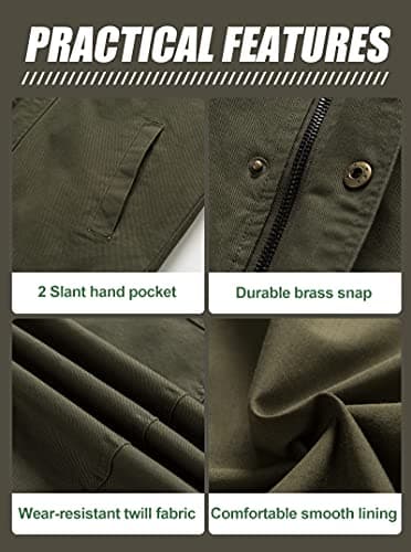 Pursky Men's Cotton Lightweight Jackets Spring Autumn Jacket For Men Slim Bomber Windbreaker Jackets Coat Army Green XS - Image 6