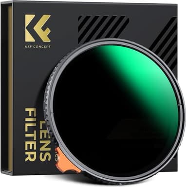 K&F CONCEPT 82mm Putter Variable ND Filter ND2-ND400 (1-9 Stops) 28 Multi-Layer Coatings Import AGC Glass Adjustable Neutral Density Filter for Camera Lens (Nano-X Series) - Image 1