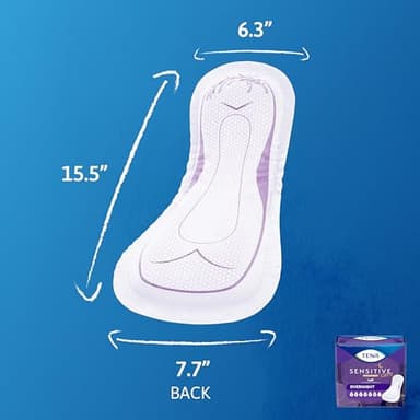 TENA Sensitive Care Incontinence Pads, Bladder Control, Postpartum for Women, Overnight Absorbency, Extra Coverage, 135 Count - Image 8