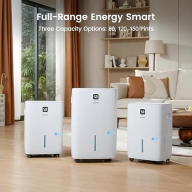 Kesnos 80 Pints Energy Star Dehumidifier for Home & Basement with Drain Hose, Front LED Display and 1.06 Gal Water Tank, Ideal for Spaces up to 5,500 Sq. Ft., Featuring Auto Defrost & Timer Function - Image 10