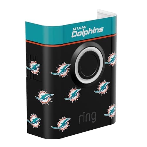 All-New Limited Edition, Official NFL Faceplate for Ring Doorbells - Video Doorbell 3, Video Doorbell 3 Plus, Video Doorbell 4, Battery Doorbell Plus, and Battery Doorbell Pro | Miami Dolphins - Image 1