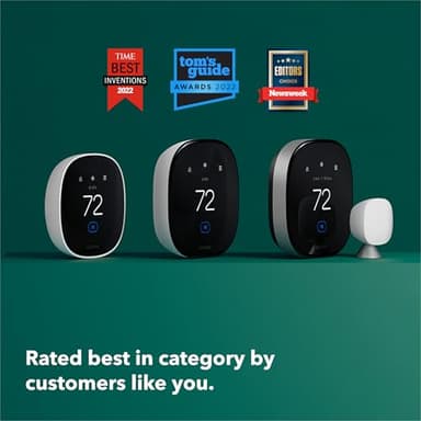 ecobee Smart Thermostat Premium with Smart Sensor and Air Quality Monitor - Programmable Wifi Thermostat - Works with Siri, Alexa, Google Assistant - Image 12