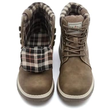 ANJOUFEMME Work Hiking Boots For Women Waterproof - Womens Outdoor Ankle Boots Lightweight Snow Winter Boots For Trekking Walking Camping FNW18-KHAKI-G-6.5 - Image 6