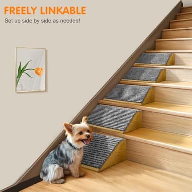 VavoPaw Dog Ramp for Stairs, Non-Slip Dog Stairs, Low-Angled Pet Ramps for Small Dogs and Cats, Medium Dogs, Step and Stair Assist for Injured and Older Pet, Walnut, 4 Pack - Image 7