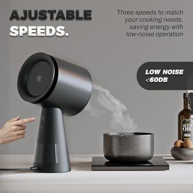 TUCO Portable Range Hood, Desktop Kitchen Exhaust Fan with 3 Speeds, Triple Filter Polymer, Aluminum & Carbon, Low Noise, Oil Collection Cup, Smoke Air Purifier for Indoor BBQ, Hot Pot and RV Kitchens - Image 6