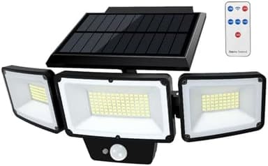 Solar Outdoor Lights with Remote Control, Motion Sensor, 3 Modes, 3 Heads LED Security Lights, IP65 Waterproof, Wide Angle - Image 3
