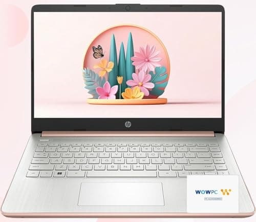 HP 14 Ultrabook • Back to School Limited Edition w/Microsoft 365 • Intel 4-Core CPU • 16GB RAM • 1.6TB Storage (128GB OnBoard w/ 512GB Portable Drive + 1TB OneDrive) • Rose Gold • Win 11 - Image 1