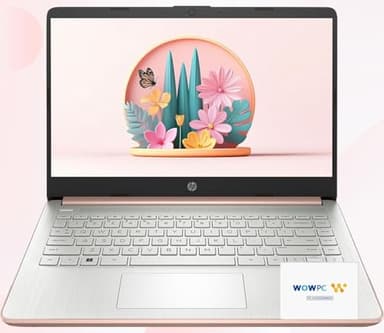 HP 14 Ultrabook • Back to School Limited Edition w/Microsoft 365 • Intel 4-Core CPU • 16GB RAM • 1.6TB Storage (128GB OnBoard w/ 512GB Portable Drive + 1TB OneDrive) • Rose Gold • Win 11 - Image 1