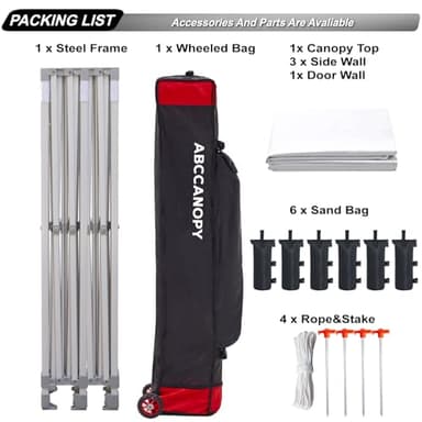 ABCCANOPY Easy Pop Up Canopy Tent with Sidewalls 10X20 Commercial -Series,White - Image 5