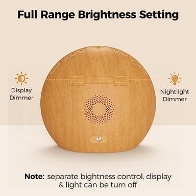 HOUSBAY White Noise Machine Sunrise Alarm Clock, Wake Up Light, Dimmable Night Light, 26 Natural Sounds, Gentle Wake up & Sound Machine for Sleeping, Adults, Kids, Baby-Wooden - Image 6