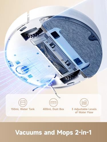 DREAME D10 Plus Gen 2 Robot Vacuum and Mop with Self Emptying Base for 90 Days of Cleaning, 6000 Pa Suction and LiDAR Navigation, Obstacle Avoidance, Wi-Fi Connected - Image 4