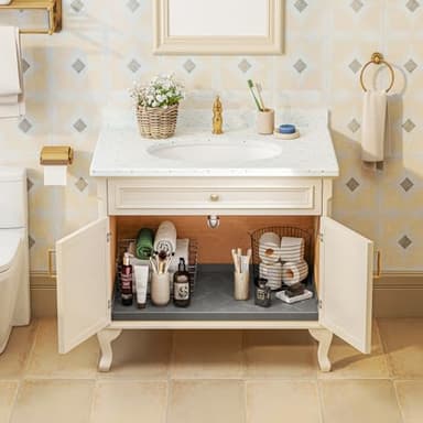 SIKADEER 28" x 19" Under Sink Mat Waterproof, Silicone Mat Kitchen Drawer Shelf and Cabinet Liner, Sink Protector for Kitchen Organizers and Storage, Boot Tray Pet Food Mats - Image 6