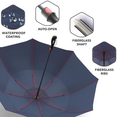 Repel Umbrella Windproof Travel Umbrellas for Rain - Easy Auto Open Close, Durable & Compact Umbrella, Strong Fiberglass Frame, Waterproof Canopy - Backpack, Purse, Portable Umbrella for Travel - Image 9