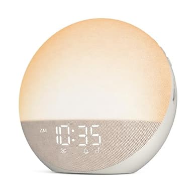 Sunrise Alarm Clock White Noise Machine: Natural Wake Up Light - Dimmable Clock with Bluetooth Speaker for Bedroom - 25 Sleep Sounds for Baby Adults Kids Putty - Image 1