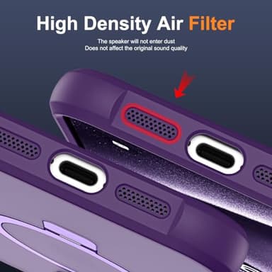 SKYLMW Compatible with iPhone 12 Pro Max Case & iPhone 13 Pro Max Case with Invisible Magnetic O-Ring Stand Translucent Phone Cases 6.7" [Compatible with Mag-Safe][Great Grip Feeling], Purple - Image 8