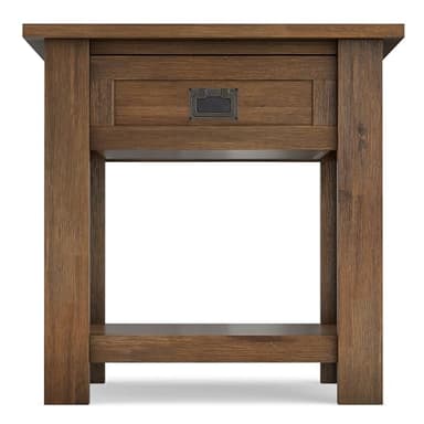 SIMPLIHOME Monroe SOLID ACACIA WOOD 22 inch Wide Square Rustic End Table in Rustic Natural Aged Brown for the Living Room and Bedroom - Image 6
