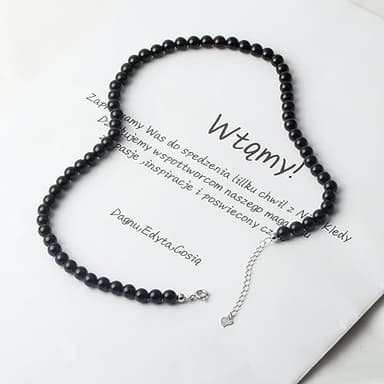 Natural Green Agate Choker Necklace Sterling Silver 6MM Round Beads Strand Necklace for Women - Image 6