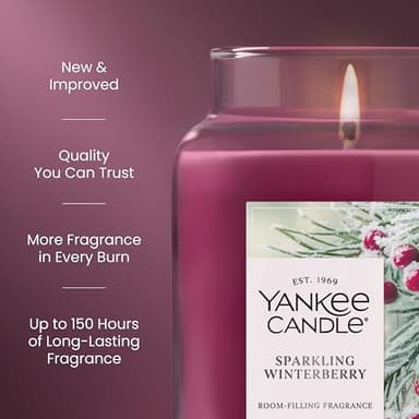 Yankee Candle Sparkling Winterberry Scented Candle, 22oz Large Jar with up to 150 Hour Burn Time, Giftable, Holidays - Image 3