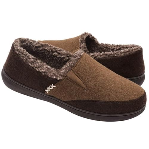 Zigzagger Men's Zermatt Wool-blend Loafer Slippers with Memory Foam Indoor, Coffee, 11 US - Image 1