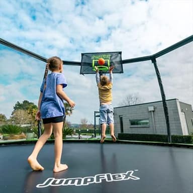 JumpFlex Trampoline with Basketball Hoop - Hero 12FT 14FT 15FT Round Outdoor Backyard Trampoline ASTM Approved with Net Safety Enclosure & Ladder Playset with Fast Assembly - Image 8