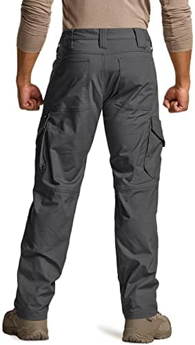 CQR Men's Flex Ripstop Tactical Pants, Water Resistant Stretch Cargo Pants, Lightweight EDC Hiking Work Pants, Dura Flex Mag Pocket Charcoal, 36W x 30L - Image 2
