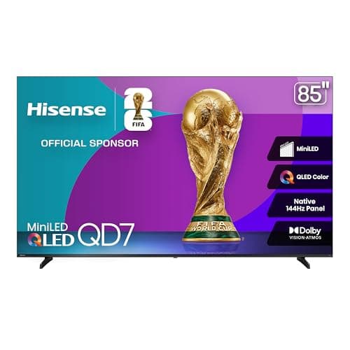 Hisense 85" Class QD7 Series Mini-LED 4K UHD Smart Fire TV (85QD7QF, 2025 Model) - QLED, Native 144hz, HDR10+, Dolby Vision, Dolby Atmos, Game Mode Pro, ALLM, Alexa Built in with Voice Remote, MEMC - Image 1