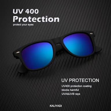 KALIYADI Polarized Sunglasses for Men and Women Matte Finish Sun glasses Color Mirror Lens UV Blocking (3 Pack) - Image 4