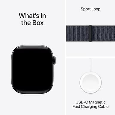 Apple Watch Series 10 [GPS + Cellular 42mm case] Smartwatch with Jet Black Aluminium Case with Ink Sport Loop. Fitness Tracker, ECG App, Always-On Retina Display, Carbon Neutral (Renewed) - Image 8