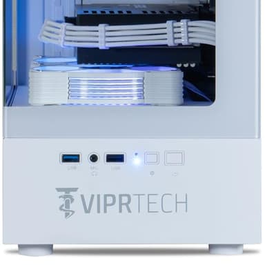ViprTech Reaper 2.0 Liquid-Cooled PC - AMD Ryzen 7 8700F (5.0Ghz Turbo), RTX 5060 Ti 16GB, 32GB DDR5 6400, 1TB NVMe SSD, Gold PSU, VR-Ready, WiFi, BT, Win 11, Gaming Desktop Computer White - Image 4
