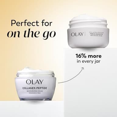 Olay Collagen Peptide Face Moisturizer, Firm & Smooth Cream -Fragrance-Free - Hydrating, Firming, Anti-Aging, Anti-Wrinkle, Firming, Smoothing - Recyclable Sustainable Eco Jar, Non-Greasy, 2 Oz - Image 2