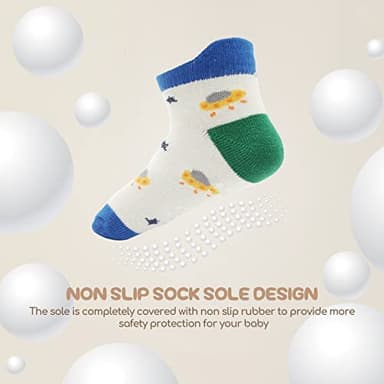 Aroveea Non Slip Grip Ankle Baby Socks 12 Pack for Toddler Boys and Girls Kids,Infant Cute Cotton Baby Socks - Image 4