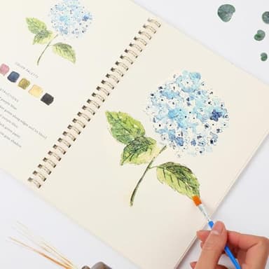 Watercolor Workbooks, Watercolor Paper, Beginner-Friendly Flowers Watercolor Workbooks, 12 Colors Watercolor Paint Set with Paint Brush, watercolor Book for Teens、Adults - Image 3