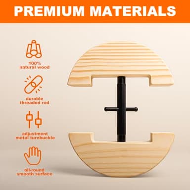 Hat Stretcher, Cowboy Hat Stretcher for Fitted Hats, Adjustable Stretched Size 7 to 8 3/8, Hats Jack Fits All Kind of Caps - Lever Principle Wrench, Wooden Extender Widener for Cowboy Baseball Caps - Image 5